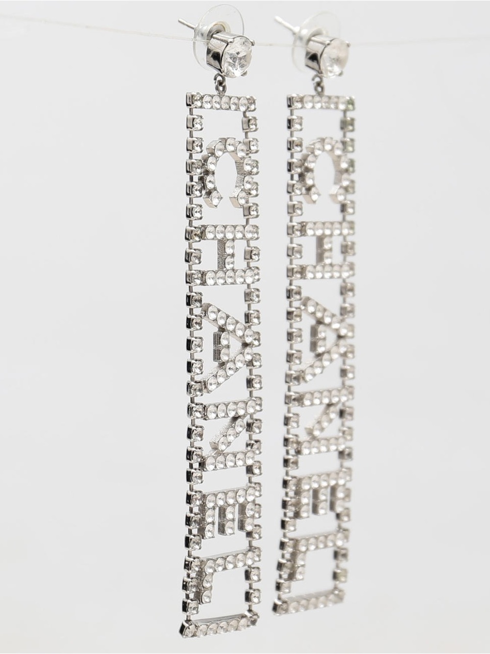 Chanel Crystal-Embellished Letters Earrings